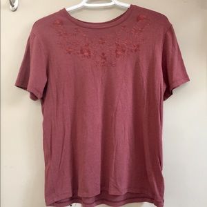 Burgundy Soft Ardene Flower T-Shirt